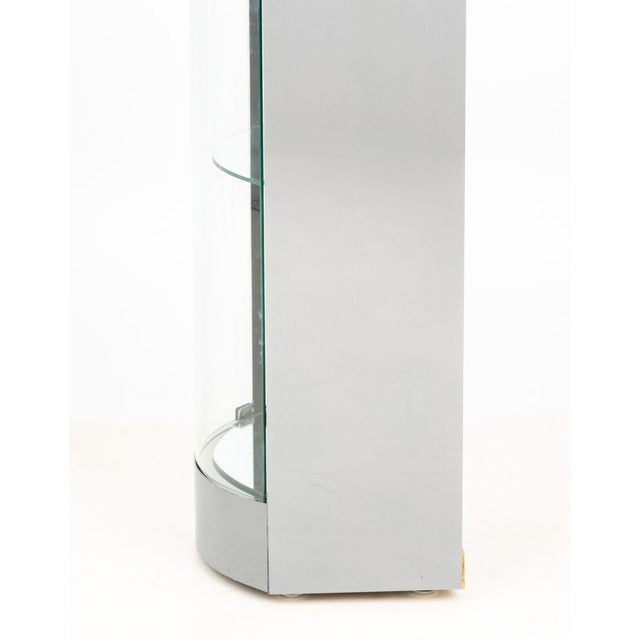 Modern Chrome and Glass Display Cabinet For Sale - Image 9 of 10