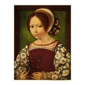 1956 After Mabuse (Jan Gossaert) "A Little Girl", Vintage Full-Color Print