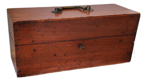 19th Century English Mahogany Document Box With Brass Top Handle
