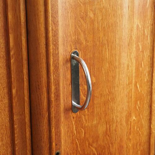 Vintage Art Deco Three-Door Wardrobe with Mirrored Door, 1930s For Sale - Image 6 of 18