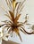 Vintage Gilt Wheat Sheaf Chandelier with White Floral Details, France, 1960s For Sale - Image 12 of 13