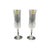 2000s Cristal d'Arques Champagne Flute Cup Longchamp Crystal Toasting Glasses Set of 2 For Sale In Houston - Image 6 of 6