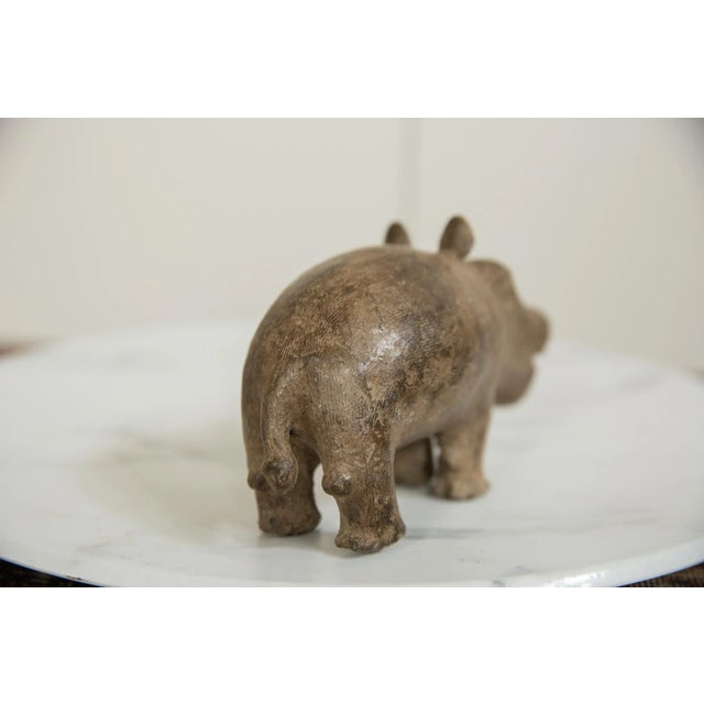 Vintage African Bronze Hippo For Sale - Image 4 of 5