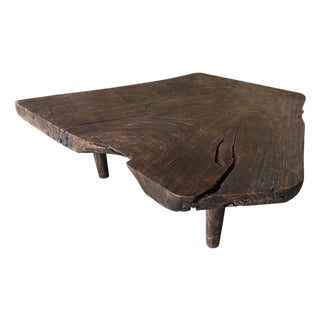 Andrianna Shamaris Single Charred Suar Wood Coffee Table For Sale