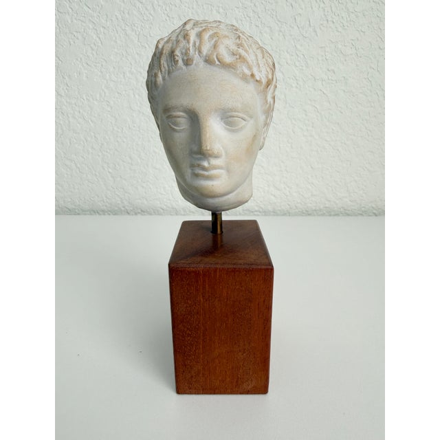 Vintage Bust of Roman Emperor Augustus on Wood Base For Sale - Image 4 of 9