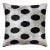 Hand-Knotted Silk Velvet Polka Dot Pillow - 16x16 Black & Champagne For Sale