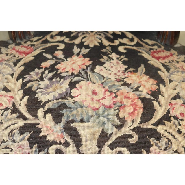 French Louis XV Brown Needlepoint Armchair Circa 1940 For Sale - Image 11 of 13