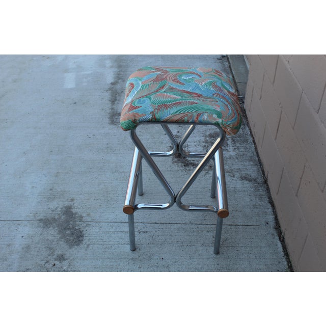 Mid-Century Modern 1950s Mid-Century Modern Milo Baughman Style Bar Stool For Sale - Image 3 of 7