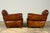 1940s French Art Deco Cognac Leather Club Chairs, Pair For Sale - Image 12 of 18