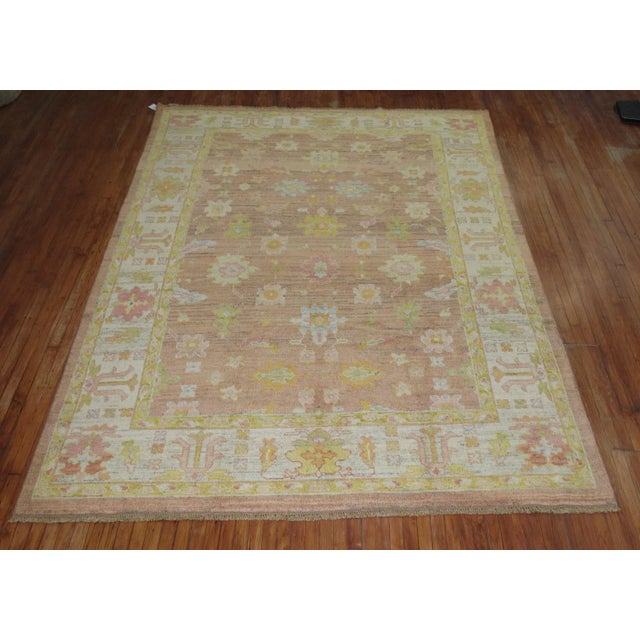 Late 20th Century Colorful Oushak - 8'4" x 11'4" For Sale - Image 4 of 10