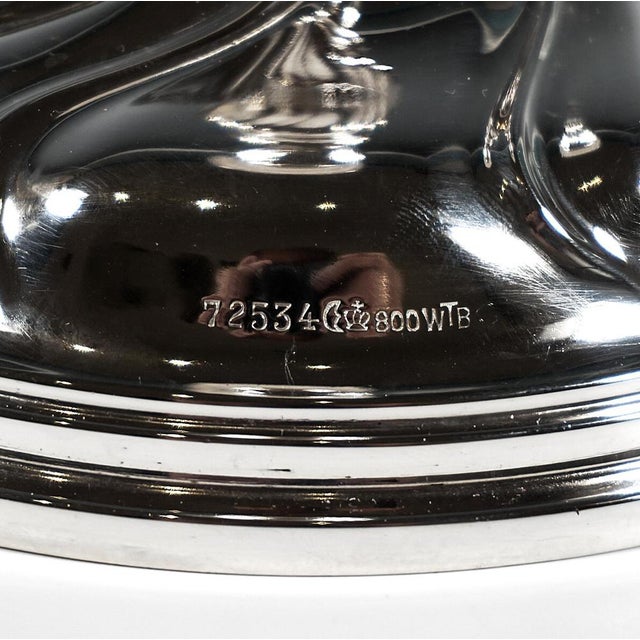 Metal Art Deco Five-Flame Silver Candelabras by Wilhelm Binder Germany, 1920, Set of 2 For Sale - Image 7 of 8