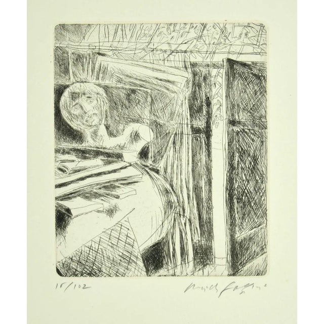 In the Studio - Original Etching by P. Fazzini - 1964 1964 For Sale - Image 3 of 3