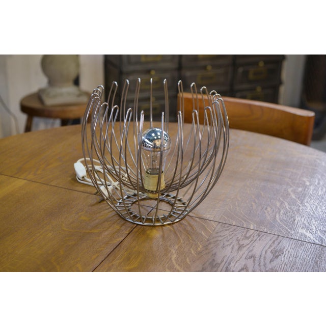 Chrome Metal Lamp, 1970s, in Very Good conditions. Designed 1970 to 1979 European Plug (up to 250V).The wiring of this...