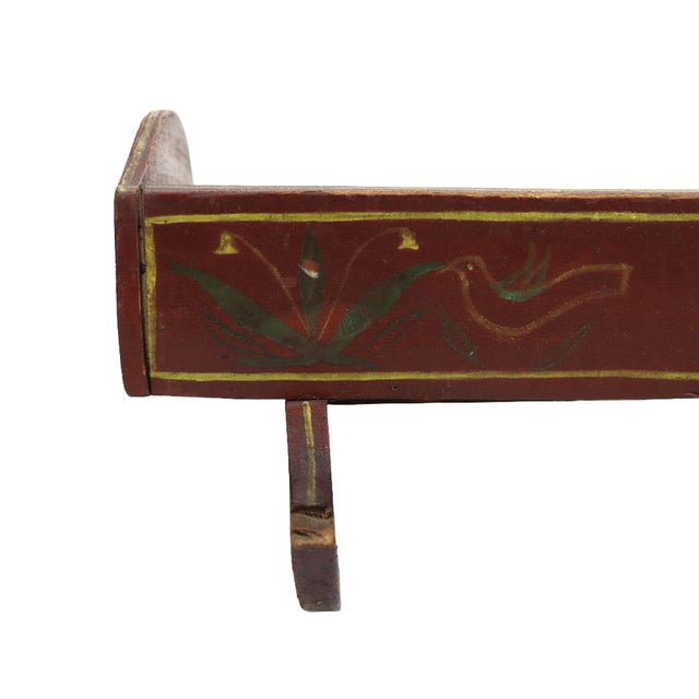 Antique Folk Art Stenciled Doll Cradle C1860 For Sale - Image 4 of 7