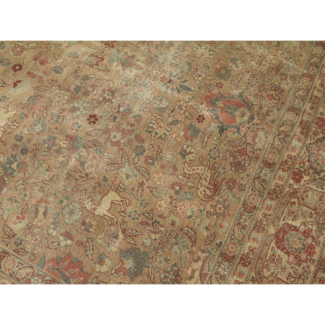 Textile Pictorial Persian Tabriz Rug rug no.9868 For Sale - Image 7 of 13