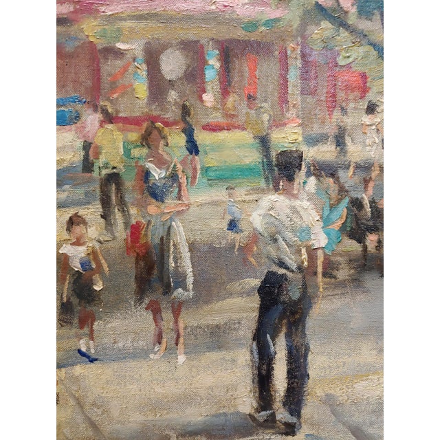 Textile Paul Ortlip -1950s Palisades Amusement Park in Fort Lee New Jersey- Oil Painting For Sale - Image 7 of 10