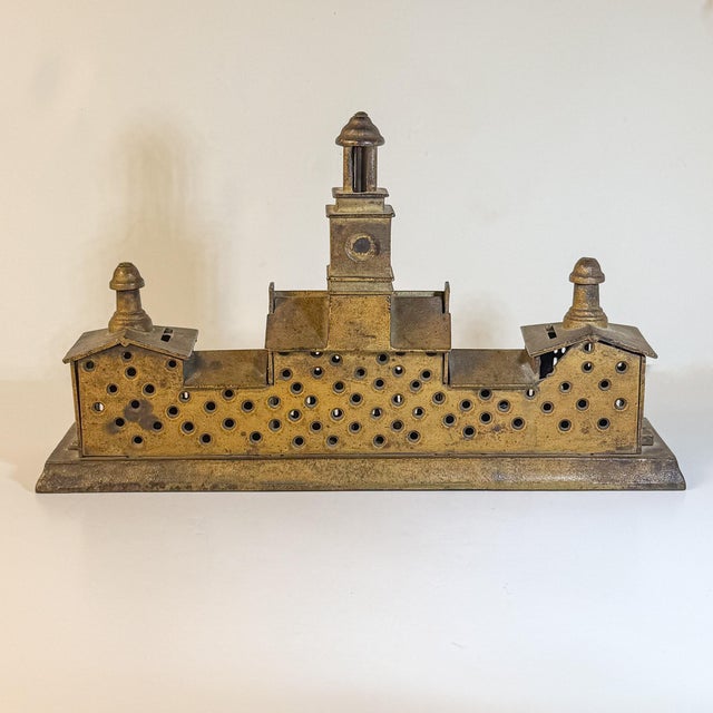 Antique Enterprise Independence Hall Architectural Cast Iron Bank, Circa 1875 For Sale - Image 9 of 13