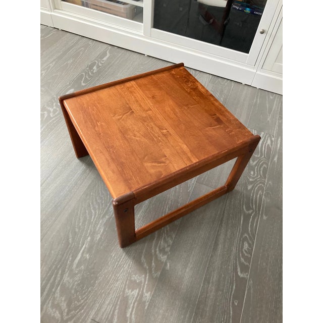 Wood 1980s Brazilian Solid Cherrywood Side Table For Sale - Image 7 of 13