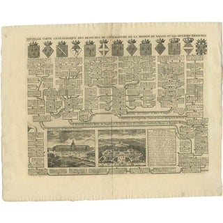 Genealogy Charts of the Valois House in France, 1732, Set of 2 For Sale
