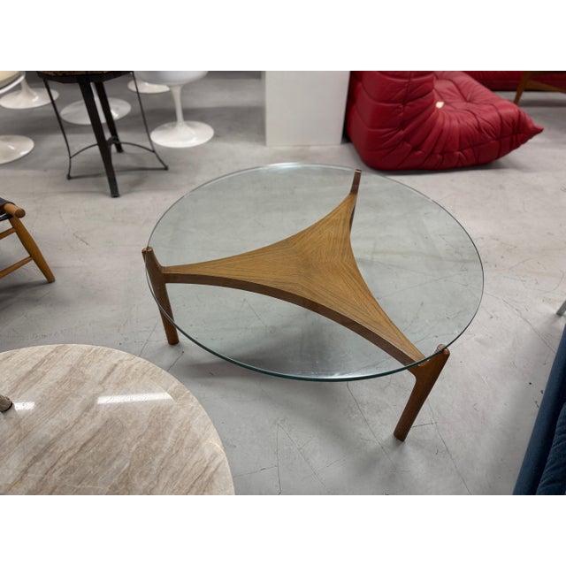 Mid 20th Century Sven Ellekaer for Christian Linneberg coffee table in Teak and Glass For Sale - Image 5 of 12