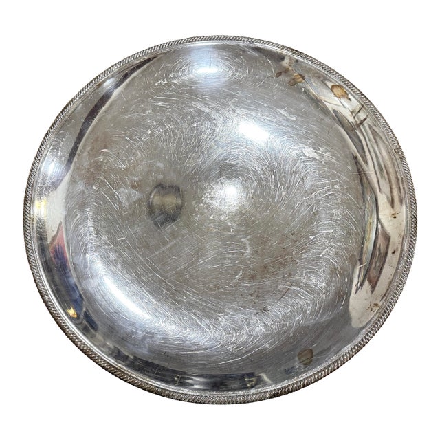 Large International Silver Vintage Silver-Plate Tray For Sale