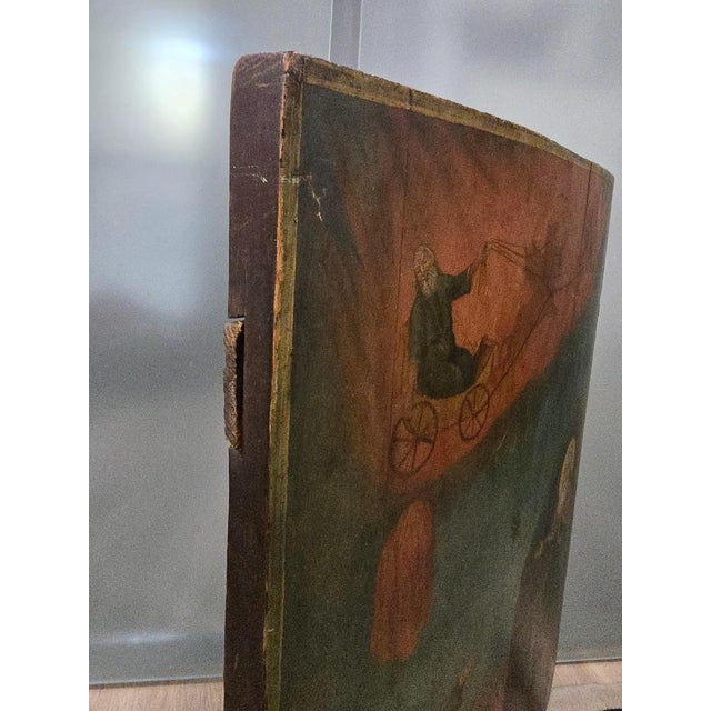 19th Century Orthodox Icon with Ascension of Elijah For Sale - Image 12 of 15