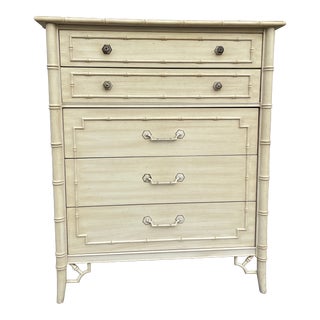 Vintage Thomasville Allegro Faux Bamboo Tallboy For Sale