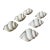 1980s Coastal White Ceramic Seashell Napkin Rings - Set of Six For Sale