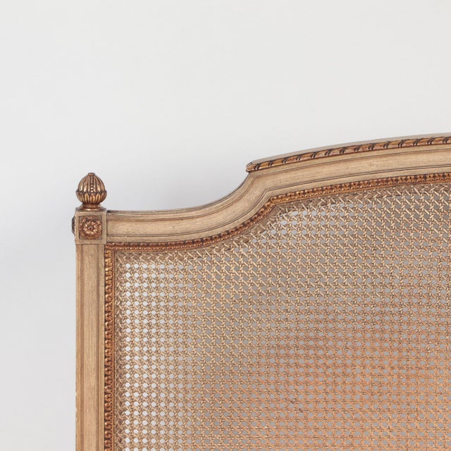 A French Louis Xvi Style Queen Size Bed With Cane Headboard and