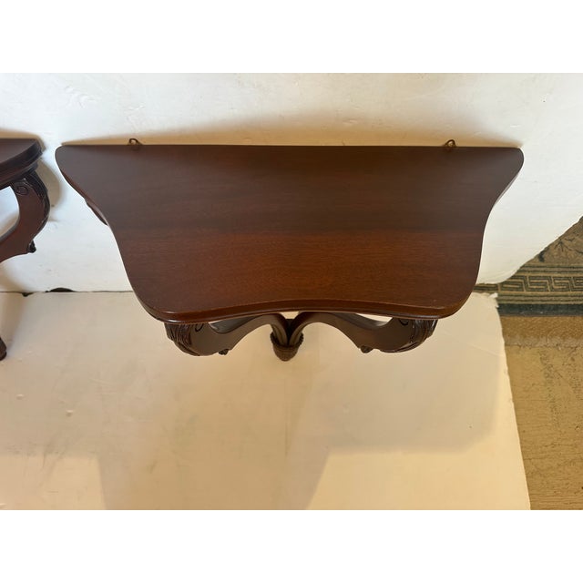 Carved Mahogany Wall Brackets -a Pair For Sale In Philadelphia - Image 6 of 10