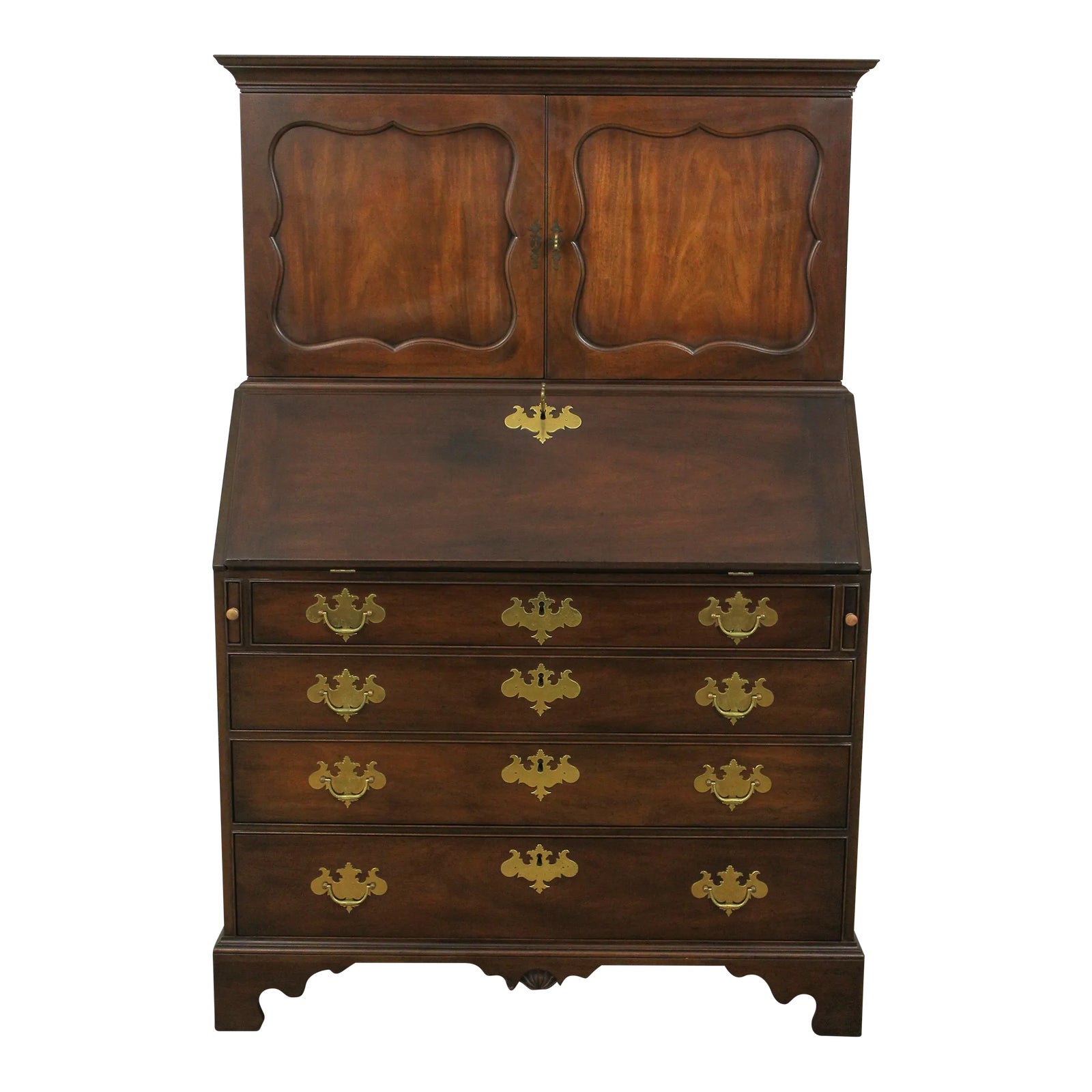 Kittinger Cw1 Colonial Williamsburg Mahogany Secretary Desk Chairish