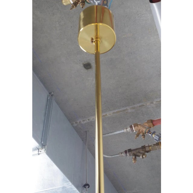 Metal Mid-Century Ice Glass Chandelier from Doria For Sale - Image 7 of 15