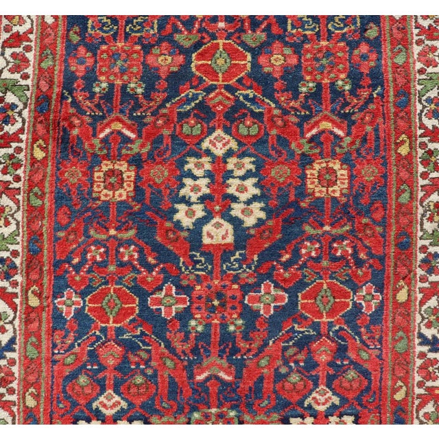 Antique Persian Hand Knotted Malayer Runner With Sub-Geometric All-Over Design For Sale - Image 9 of 13