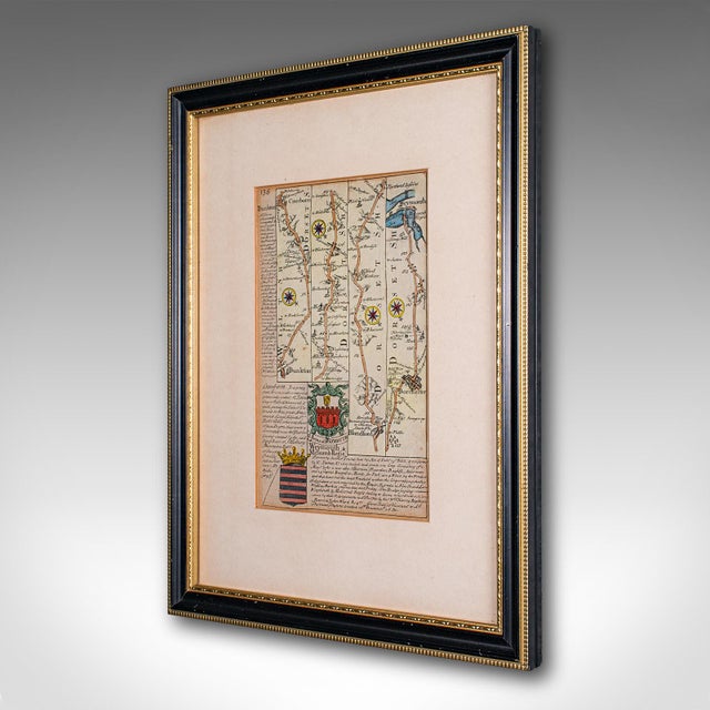English 1750's Antique Coaching Road Map For Sale - Image 3 of 12
