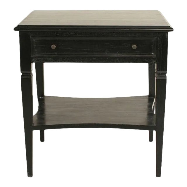 NOIR Oxford 1-Drawer Side Table in Hand Rubbed Black For Sale