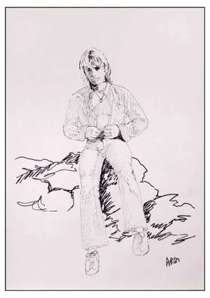 Anthony Roaland, Portrait of a Boy, Original Drawing, 1980
