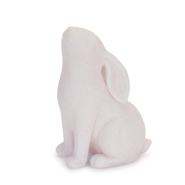 2020s Blush Glitter Bunny Figurine (Set of 2) For Sale - Image 5 of 5