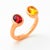 Modern Toi Et Moi Gemstone Ring: Garnet and Citrine, Size 7.5 For Sale - Image 3 of 9