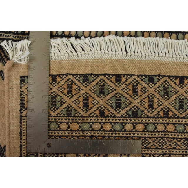 Bokhara Rug 5’2” X 8′ Beige Wool Tribal Hand-Knotted Oriental Carpet For Sale - Image 12 of 12