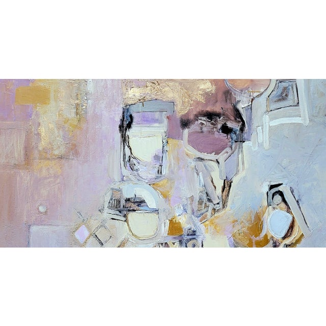 Large Abstract Expressionist Oil Painting. Title : Comptoir. Abstract Expressionist Oil Painting by Contemporary American Artist Lynn Christian For Sale - Image 4 of 4