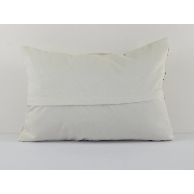 1960s Decorative Wool Throw Pillow 16" X 22" For Sale - Image 5 of 6