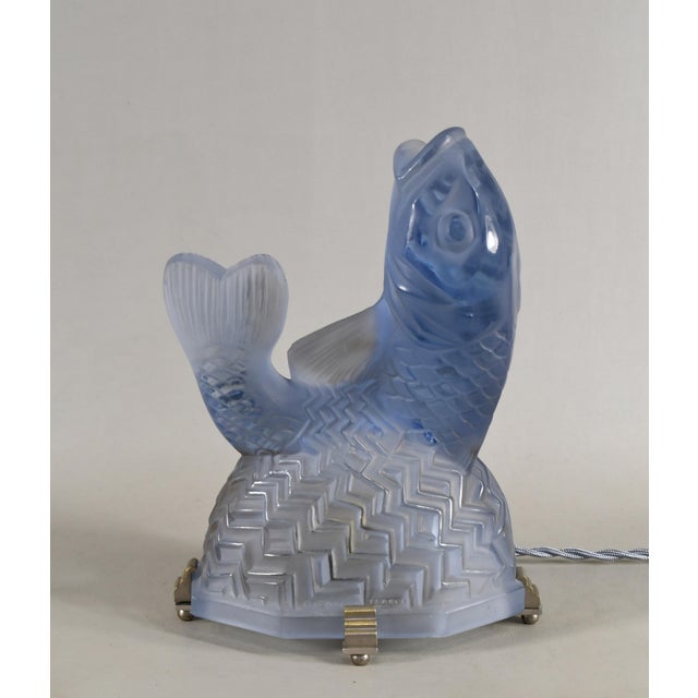 1930s Pierre d'Avesn Lorrain Daum & Ranc French Art Deco Carp Table Lamp For Sale - Image 14 of 14
