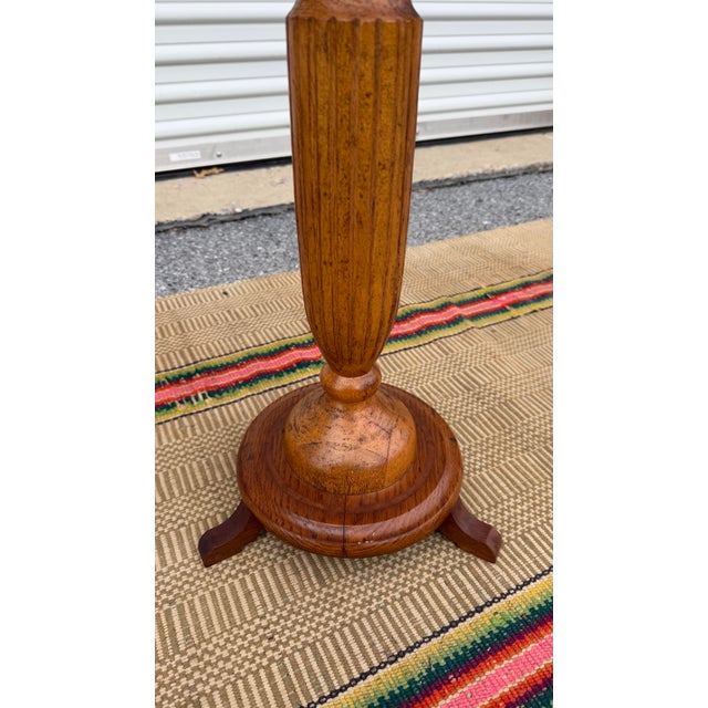 1900 - 1909 A Vintage Antique Turned Oak Pedestal, Circa 1890’s For Sale - Image 5 of 12