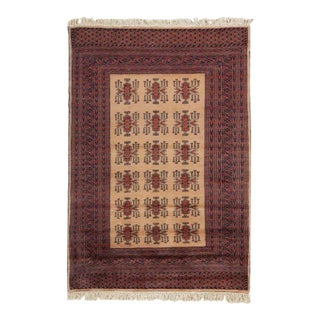 Vintage Turkmen Style Pakistani Wool Rug For Sale