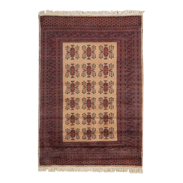 Vintage Turkmen Style Pakistani Wool Rug For Sale