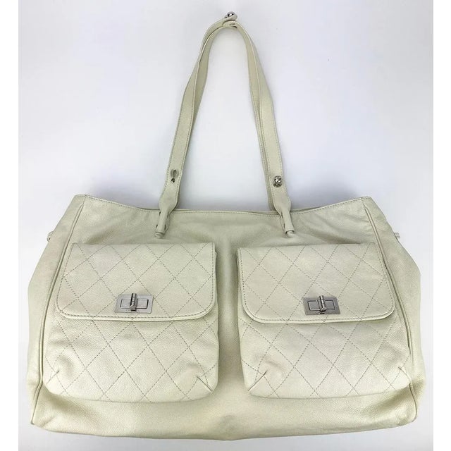 Chanel White Pocket in the City Tote