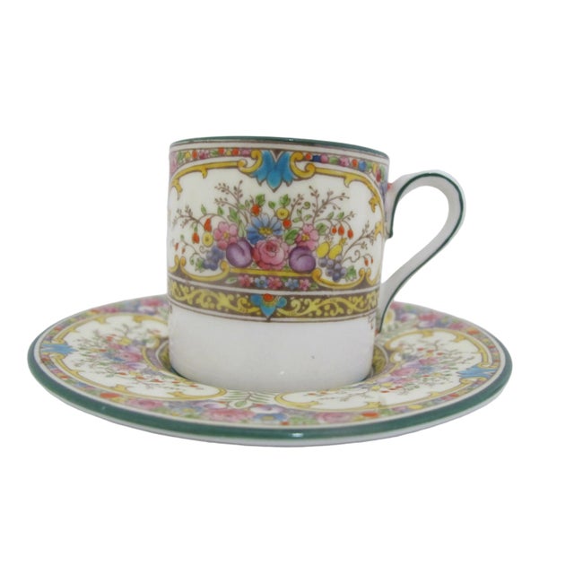 Wedgwood Colorful Floral St Austell China Demitasse Coffee Cup & Saucer Set For Sale - Image 10 of 17