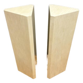 1980s Karl Springer Style Stone Pedestal or Column Stand For Sale