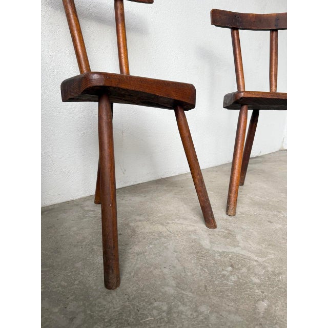 Folk Art Savoyard Tripod Chairs in Oak, 1900s, Set of 2 For Sale - Image 13 of 18