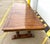 Stunning solid oak trestle dining room table with two 18” leaves. Circa 1970’s Measures with leaves, 102” x 41.5 x 30”....